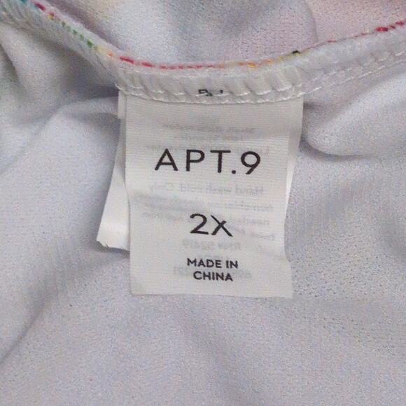 NWT Apt. 9 Batik Halter Tankini Top Multicolor Tropical Ruched Size 2X New - Picture 5 of 10